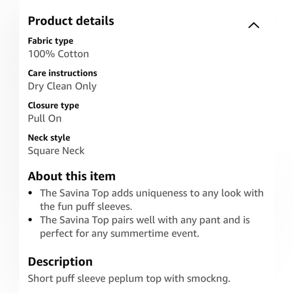 ASTR the Label,puffed sleeve peplum top,smocking,square neckline,Savina sz Small - Picture 13 of 17